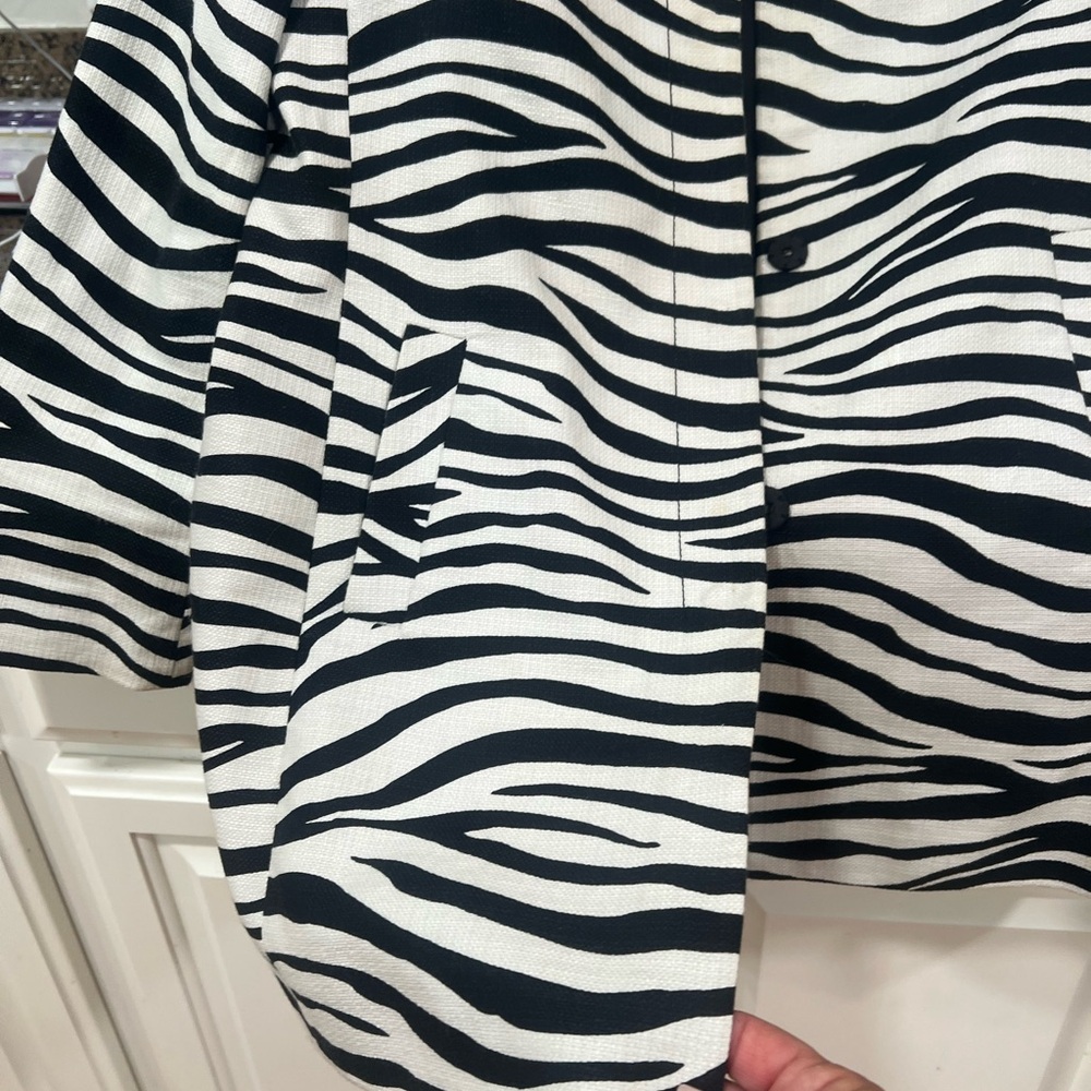 Talbots Black and White Zebra Print Blazer - Picture 7 of 16